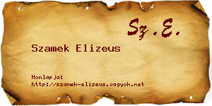 Szamek Elizeus névjegykártya